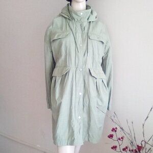 7 For All Mankind Women's Utility Military Style Jacket With Hood Size M NWOT